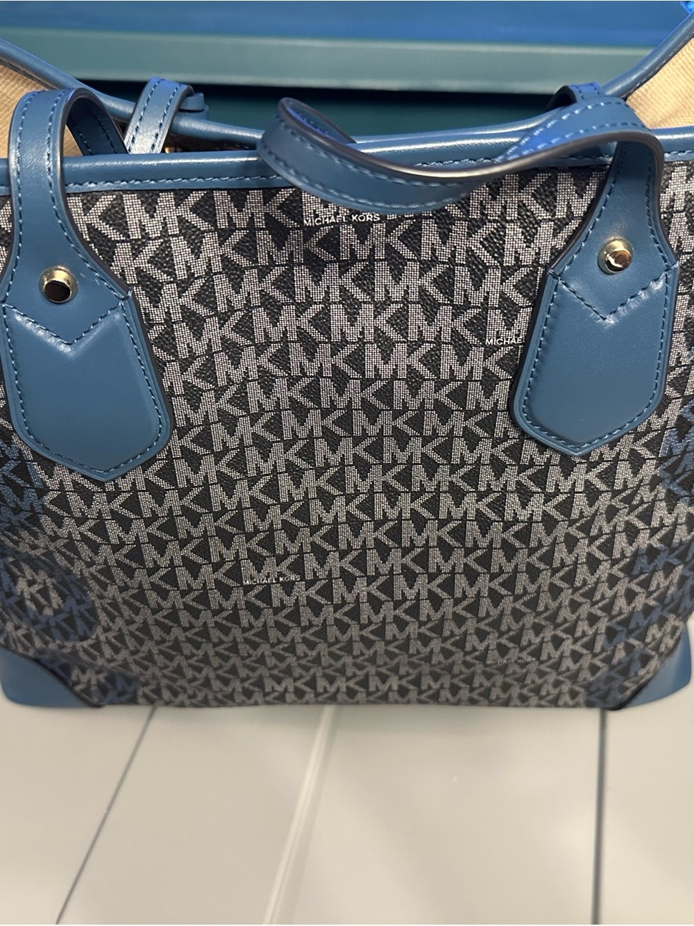 Michael Kors Blue MK Logo Tote